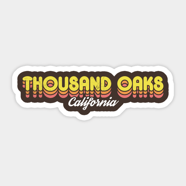 Retro Thousand Oaks California Sticker by rojakdesigns